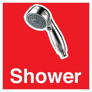 Shower Dementia Friendly Sign Red